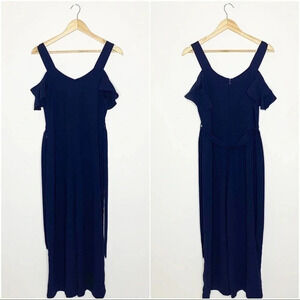 Elodie Navy Cold Shoulder Jumpsuit Size M